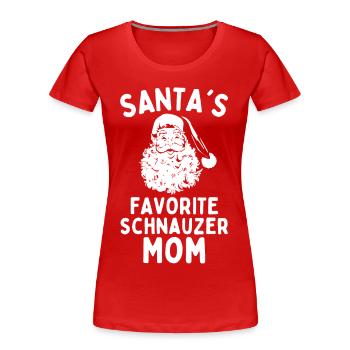 Weihnachten Schnauzer Santa's Favorite Schnauzer - Frauen Premium Bio T-Shirt - Rot - Vorne - Mia (176cm)