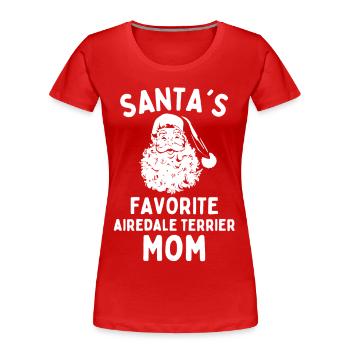 Christmas Airedale Terrier mom - Women's Premium Organic T-Shirt - red - Front - Mia (176cm)