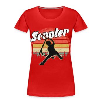 Trottinette freestyle - T-shirt bio Premium Femme - rouge - Devant - Mia (176cm)