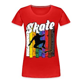 Skateboard Freestyle - Frauen Premium Bio T-Shirt - Rot - Vorne - Mia (176cm)