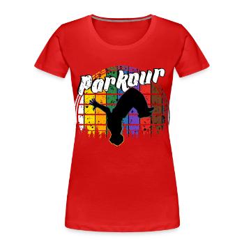parkour - T-shirt bio Premium Femme - rouge - Devant - Mia (176cm)