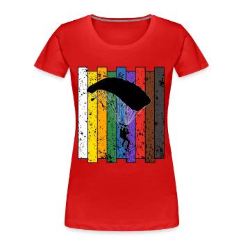 parachute - T-shirt bio Premium Femme - rouge - Devant - Mia (176cm)
