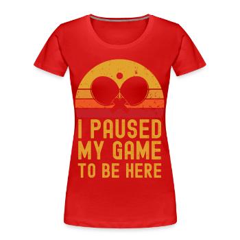 Tischtennis retro vintage - Frauen Premium Bio T-Shirt - Rot - Vorne - Mia (176cm)