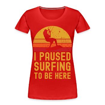 Kitesurfen retro vintage - Frauen Premium Bio T-Shirt - Rot - Vorne - Mia (176cm)