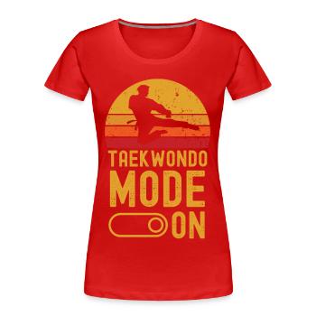 Taekwondo Mode on retro vintage - Frauen Premium Bio T-Shirt - Rot - Vorne - Mia (176cm)