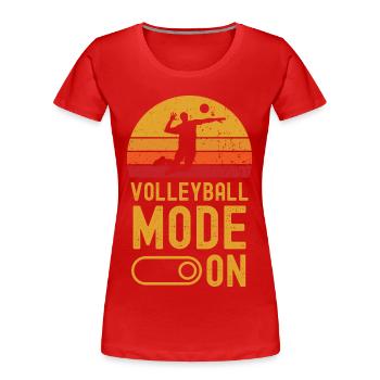 Volleyball Mode on retro vintage - Frauen Premium Bio T-Shirt - Rot - Vorne - Mia (176cm)