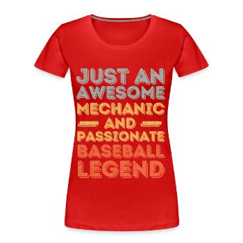 Mechaniker Baseball retro - Frauen Premium Bio T-Shirt - Rot - Vorne - Mia (176cm)