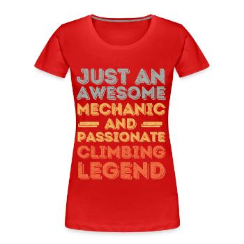 Mécanicien d'escalade rétro - T-shirt bio Premium Femme - rouge - Devant - Mia (176cm)