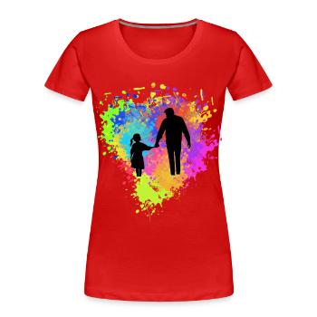 Father and daughter - Women's Premium Organic T-Shirt - red - Front - Mia (176cm)