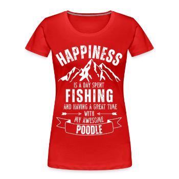 Pêche et caniche - T-shirt bio Premium Femme - rouge - Devant - Mia (176cm)
