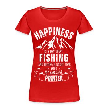 Angeln und Pointer - Frauen Premium Bio T-Shirt - Rot - Vorne - Mia (176cm)