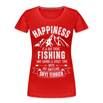 Angeln und Skye-Terrier - Frauen Premium Bio T-Shirt - Rot - Vorne - Mia (176cm)