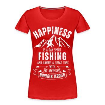Pêche et Norfolk Terriers - T-shirt bio Premium Femme - rouge - Devant - Mia (176cm)