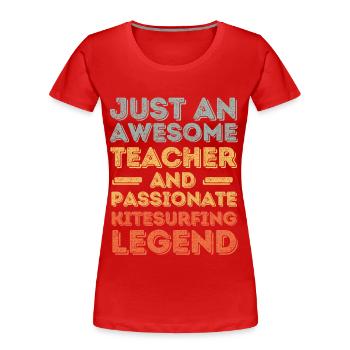 Lehrer Kitesurfen retro - Frauen Premium Bio T-Shirt - Rot - Vorne - Mia (176cm)