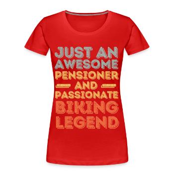 Rentner Radfahren retro - Frauen Premium Bio T-Shirt - Rot - Vorne - Mia (176cm)