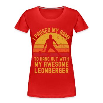 Badminton et Leonberger - T-shirt bio Premium Femme - rouge - Devant - Mia (176cm)