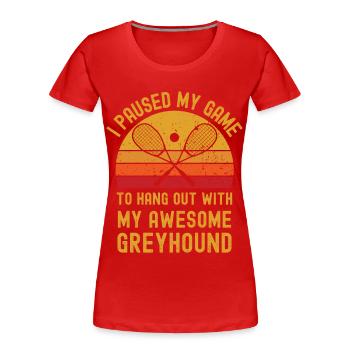 Courge et lévrier - T-shirt bio Premium Femme - rouge - Devant - Mia (176cm)
