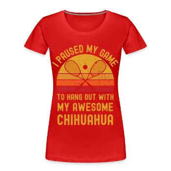Courge et Chihuahua - T-shirt bio Premium Femme - rouge - Devant - Mia (176cm)