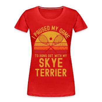 Squash und Skye Terrier - Frauen Premium Bio T-Shirt - Rot - Vorne - Mia (176cm)