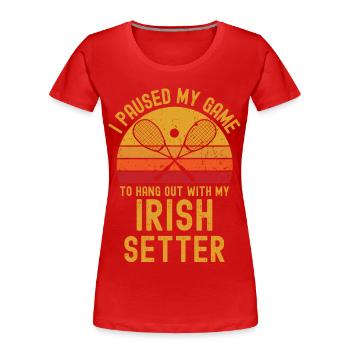Squash und Irish Setter - Frauen Premium Bio T-Shirt - Rot - Vorne - Mia (176cm)