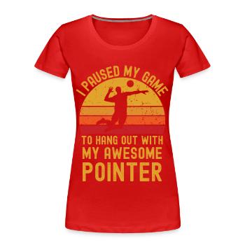 Volleyball und Pointer - Frauen Premium Bio T-Shirt - Rot - Vorne - Mia (176cm)