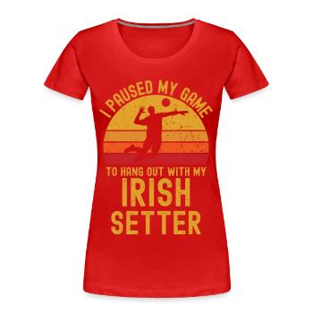 Volleyball und Irish-Setter - Frauen Premium Bio T-Shirt - Rot - Vorne - Mia (176cm)