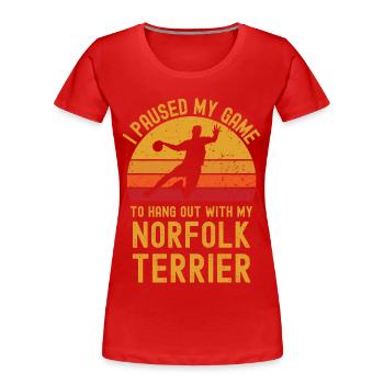 Handball et Norfolk Terriers - T-shirt bio Premium Femme - rouge - Devant - Mia (176cm)
