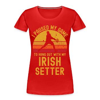 Tennis und Irish-Setter - Frauen Premium Bio T-Shirt - Rot - Vorne - Mia (176cm)