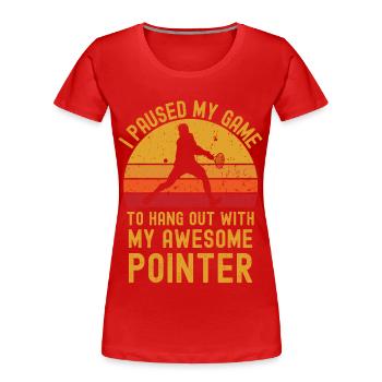 Tennis und Pointer - Frauen Premium Bio T-Shirt - Rot - Vorne - Mia (176cm)