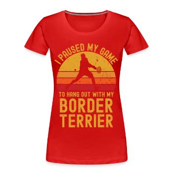 Tennis et Border Terriers - T-shirt bio Premium Femme - rouge - Devant - Mia (176cm)