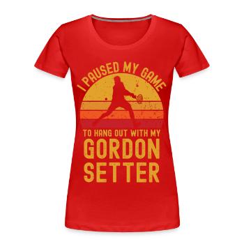 Tennis et Gordon-Setter - T-shirt bio Premium Femme - rouge - Devant - Mia (176cm)