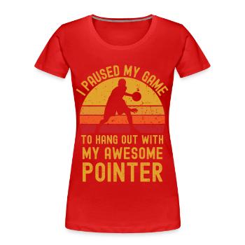 Basketball und Pointer - Frauen Premium Bio T-Shirt - Rot - Vorne - Mia (176cm)