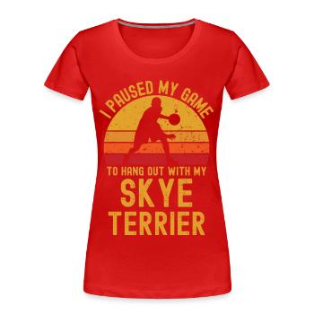 Basketball und Skye-Terrier - Frauen Premium Bio T-Shirt - Rot - Vorne - Mia (176cm)