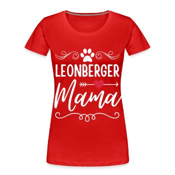 Maman Leonberger - T-shirt bio Premium Femme - rouge - Devant - Mia (176cm)