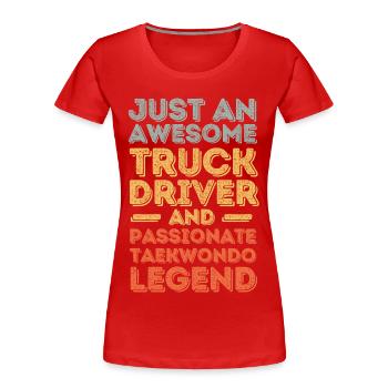 LKW-Fahrer Taekwondo retro - Frauen Premium Bio T-Shirt - Rot - Vorne - Mia (176cm)