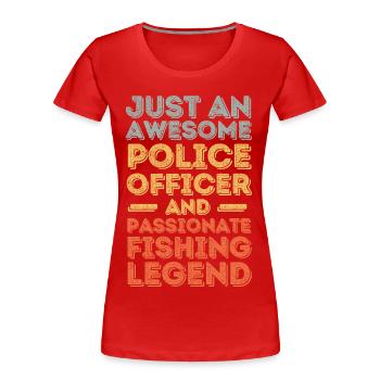 Polizist Angeln retro - Frauen Premium Bio T-Shirt - Rot - Vorne - Mia (176cm)