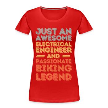 Elektroingenieur Radfahren retro - Frauen Premium Bio T-Shirt - Rot - Vorne - Mia (176cm)