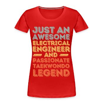Elektroingenieur Taekwondo retro - Frauen Premium Bio T-Shirt - Rot - Vorne - Mia (176cm)