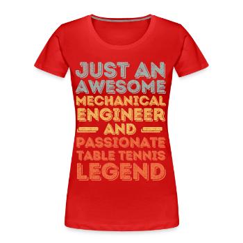 Maschinenbauingenieur Tischtennis retro - Frauen Premium Bio T-Shirt - Rot - Vorne - Mia (176cm)