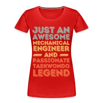 Maschinenbauingenieur Taekwondo retro - Frauen Premium Bio T-Shirt - Rot - Vorne - Mia (176cm)