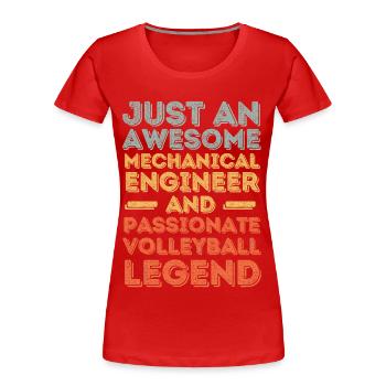 Maschinenbauingenieur Volleyball retro - Frauen Premium Bio T-Shirt - Rot - Vorne - Mia (176cm)