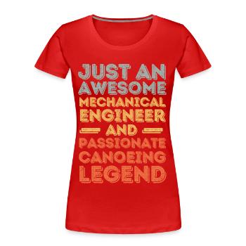 Ingénieur Mécanique Canot rétro - T-shirt bio Premium Femme - rouge - Devant - Mia (176cm)