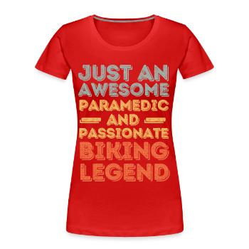 Sanitäter Radfahren retro - Frauen Premium Bio T-Shirt - Rot - Vorne - Mia (176cm)