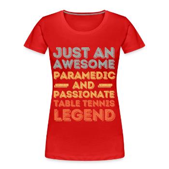 Sanitäter Tischtennis retro - Frauen Premium Bio T-Shirt - Rot - Vorne - Mia (176cm)