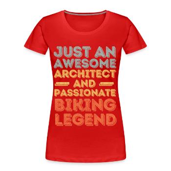 Architekt Radfahren retro - Frauen Premium Bio T-Shirt - Rot - Vorne - Mia (176cm)