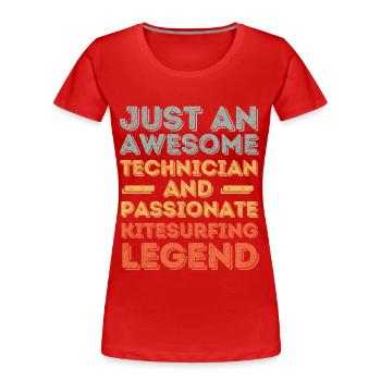 Techniker Kitesurfen retro - Frauen Premium Bio T-Shirt - Rot - Vorne - Mia (176cm)