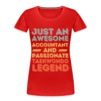 Buchhalter Taekwondo retro - Frauen Premium Bio T-Shirt - Rot - Vorne - Mia (176cm)