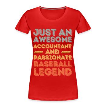 Buchhalter Baseball retro - Frauen Premium Bio T-Shirt - Rot - Vorne - Mia (176cm)