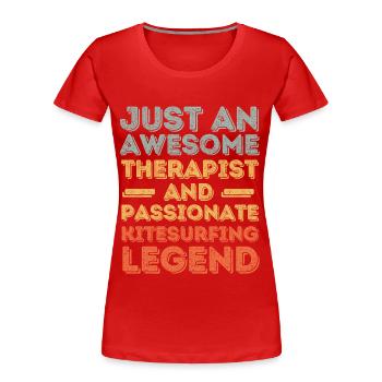 Therapeut Kitesurfen retro - Frauen Premium Bio T-Shirt - Rot - Vorne - Mia (176cm)