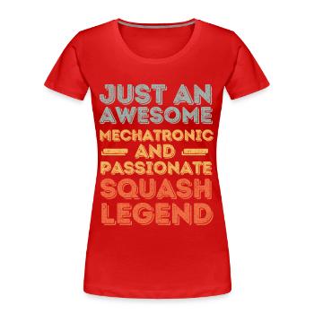Mécatronique Squash rétro - T-shirt bio Premium Femme - rouge - Devant - Mia (176cm)